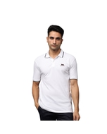 Greys & Blues Pima Polo T-Shirt - White With Black Tipping